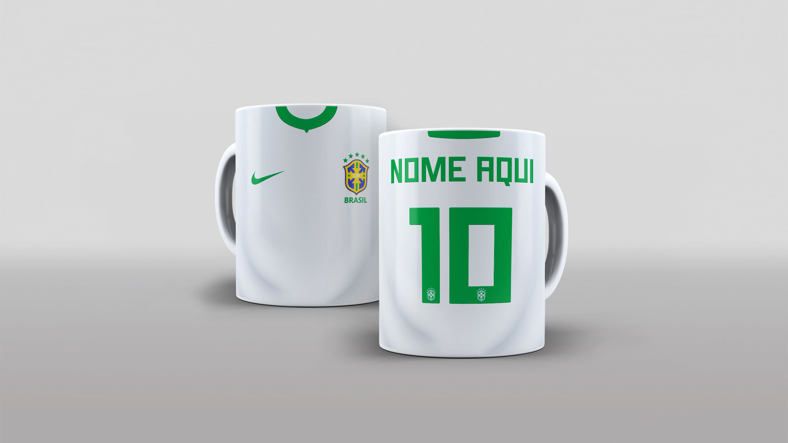 Caneca Uniforme Seleção Brasileira Branca