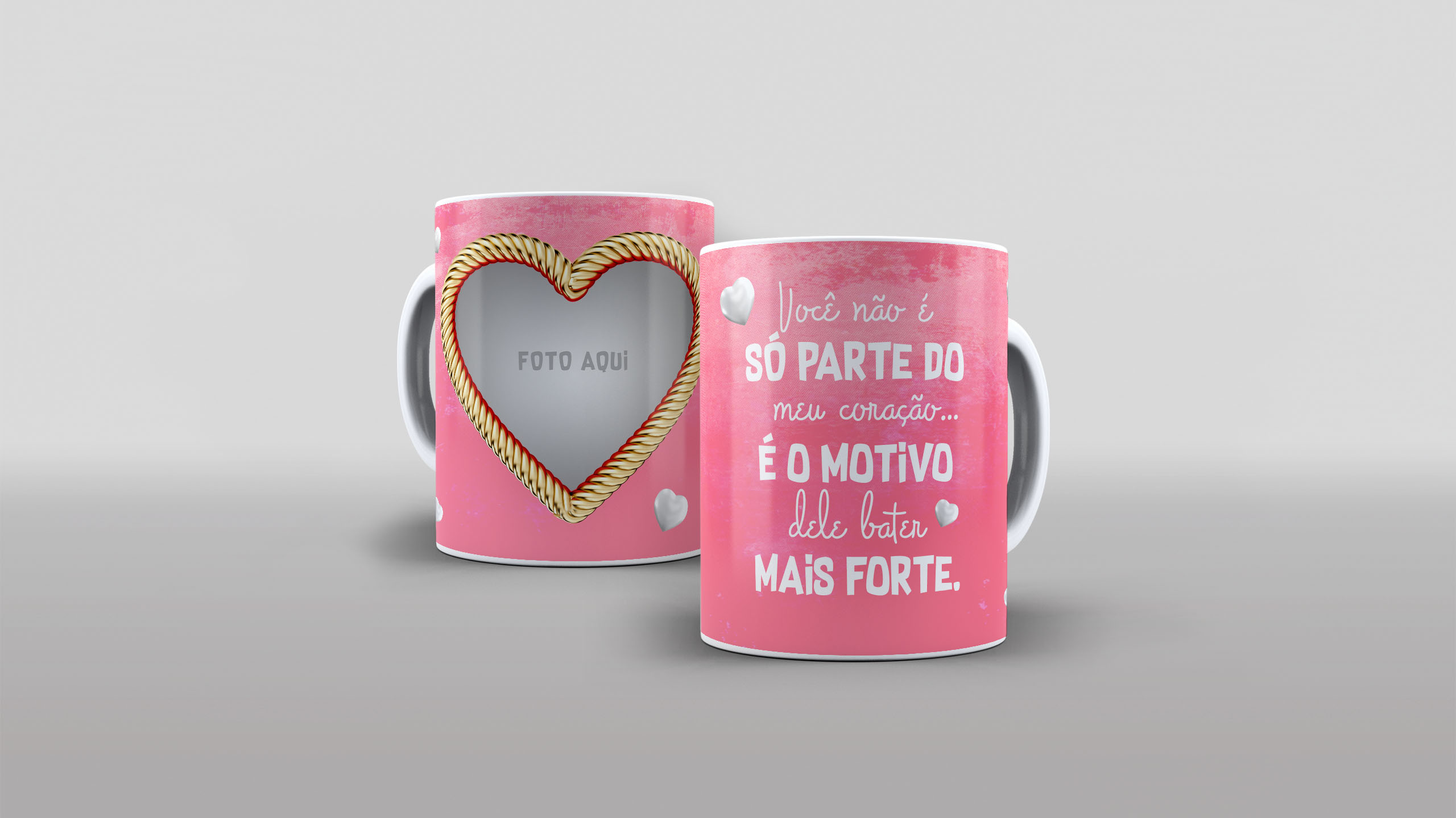 Caneca Você não é só parte do meu coração é o mtivo dele bater mais forte