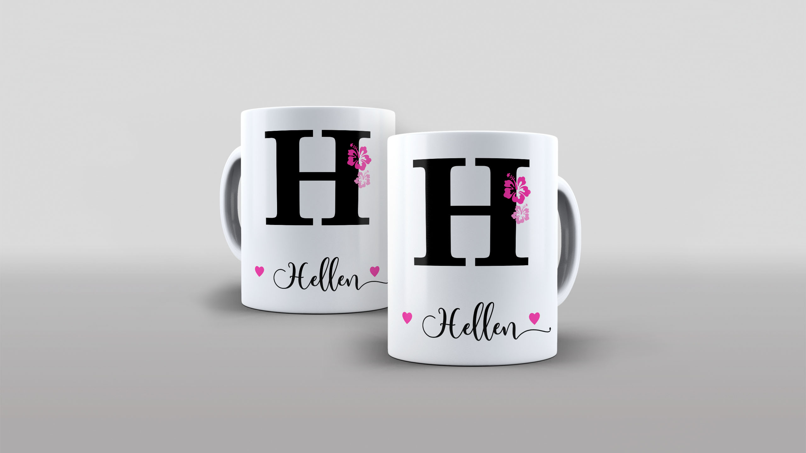 Caneca Inicial Flor de ibisco